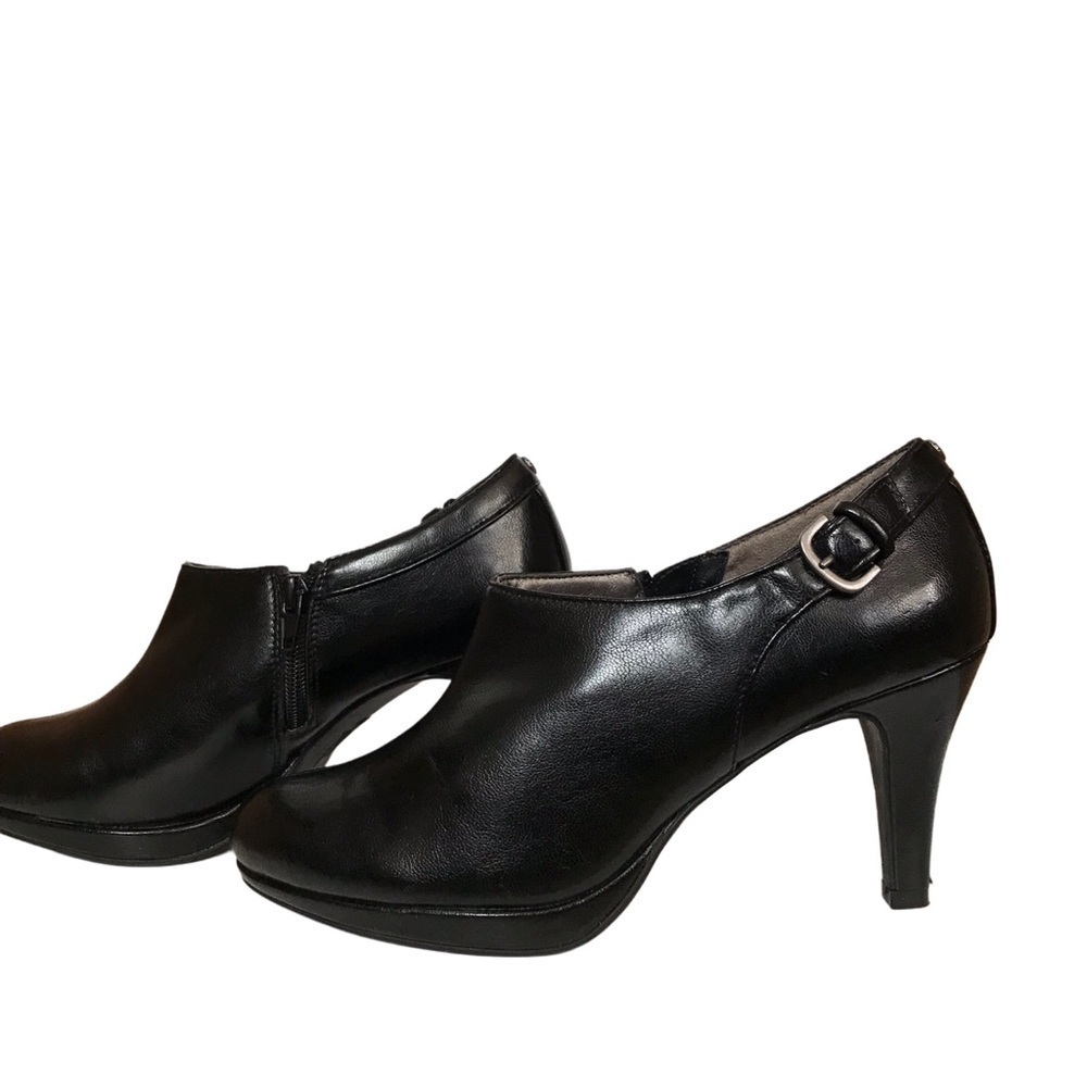Life stride women's ankle booties black sz 8 soft system leather Slip on Comfort - Picture 3 of 13